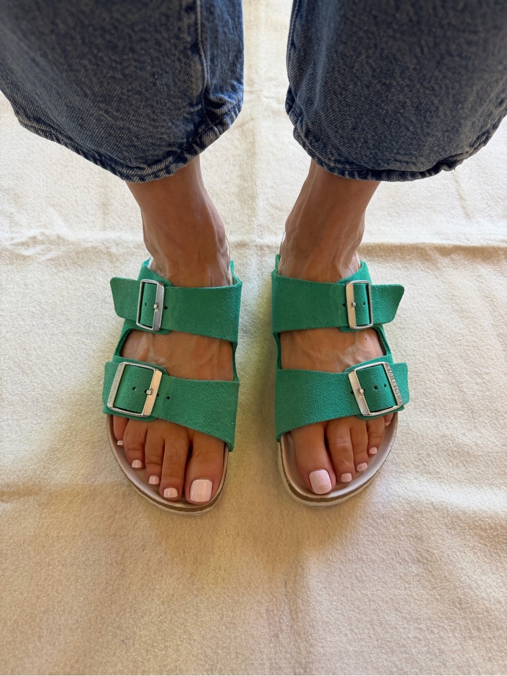 Birkenstock Arizona Emerald Green Suede (Size 37). Barely Worn! - Picture 3 of 7